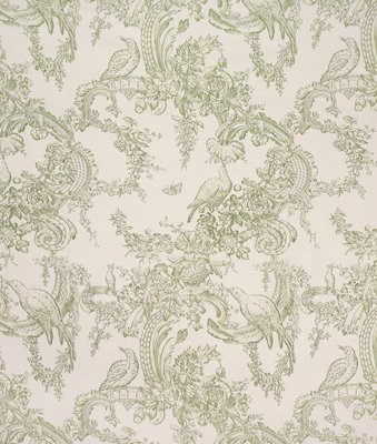 Brunschwig & Fils Rocaille Floral Cotton Print Moss Fabric