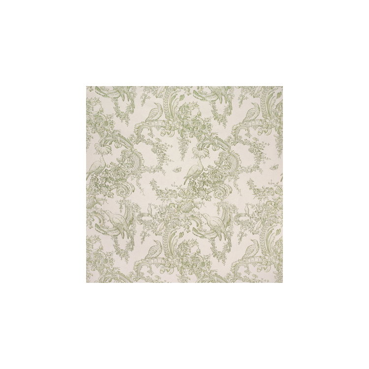 Brunschwig &amp; Fils Rocaille Floral Cotton Print Moss Fabric