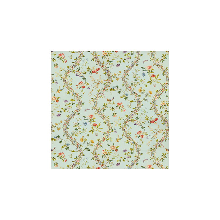 Brunschwig &amp; Fils Silk Road Cotton Print Opal Fabric