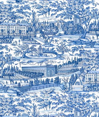 Brunschwig & Fils Zarafa Cotton Print Blue Fabric