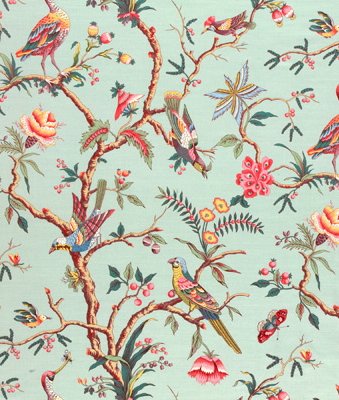 Brunschwig & Fils Birds Of A Feather Linen & Cotton Print C Eladon Fabric