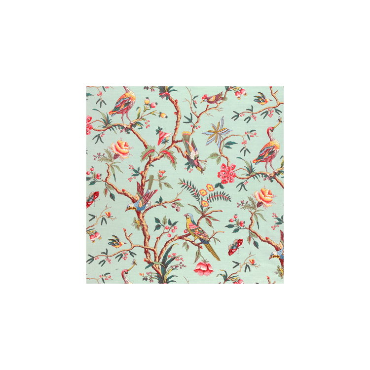 Brunschwig &amp; Fils Birds Of A Feather Linen &amp; Cotton Print C Eladon Fabric