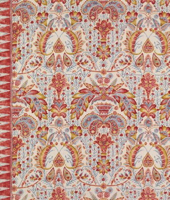 Brunschwig & Fils Tamerlane Cotton Print Scarlet Fabric