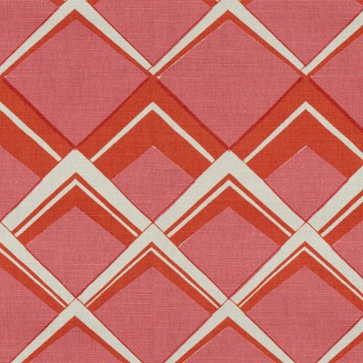 Brunschwig &amp; Fils Palladium Linen And Orange Pink Fabric