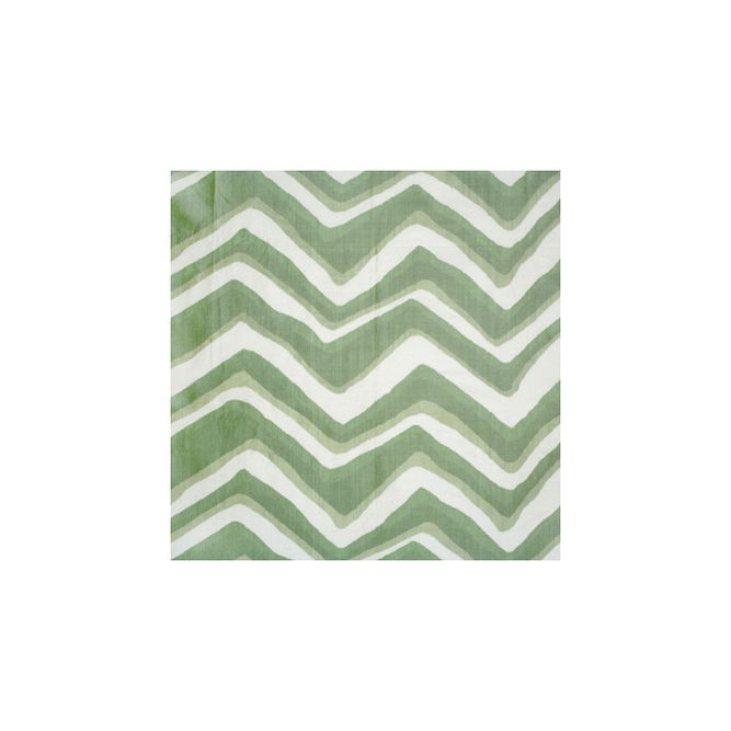 Brunschwig &amp; Fils Chevron Bar Silk Warp Print Leaf Fabric