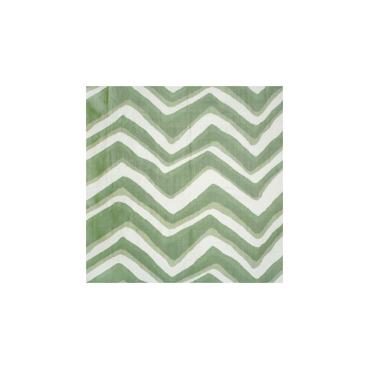 Brunschwig &amp; Fils Chevron Bar Silk Warp Print Leaf Fabric