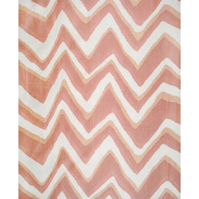 Brunschwig &amp; Fils Chevron Bar Silk Warp Print Coral Fabric