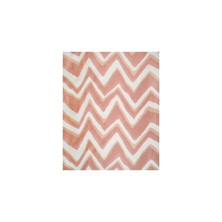 Brunschwig &amp; Fils Chevron Bar Silk Warp Print Coral Fabric