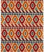 Brunschwig & Fils Uzbek Linen And Cotton Print Red/Gold/Blue Fabric