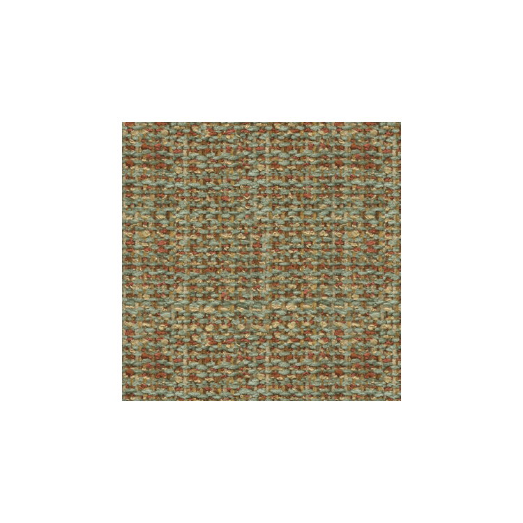 Brunschwig &amp; Fils Boucle Texture Jade/Coral Fabric