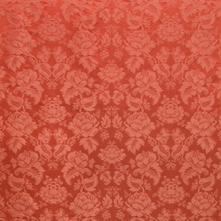 Brunschwig &amp; Fils Moulins Damask Pepper Red Fabric
