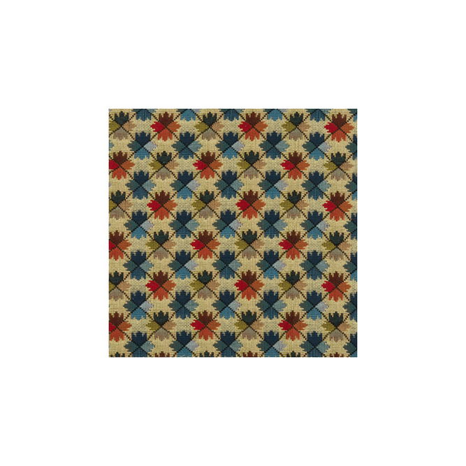 Brunschwig &amp; Fils Oatlands Tapestry Blue/Red Fabric