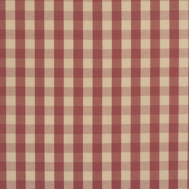 Brunschwig &amp; Fils Carsten Check Rose and Cream Fabric