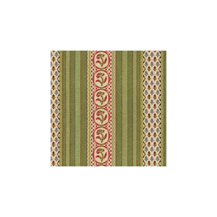 Brunschwig &amp; Fils Rayure Fleurette Willow Fabric