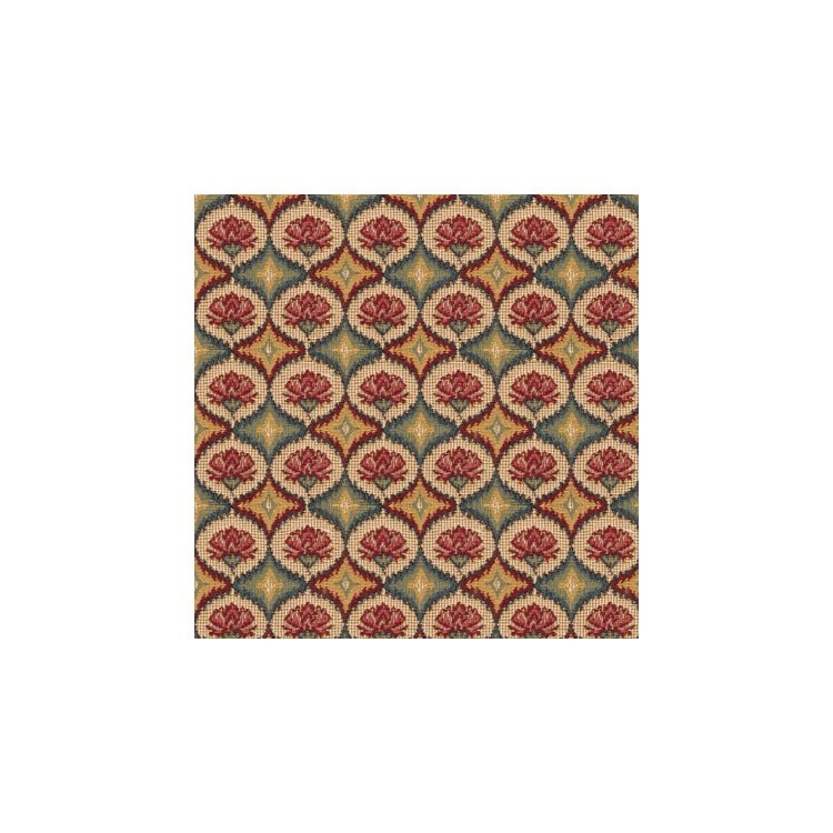 Brunschwig &amp; Fils Fabienne Woven Tapestry Red Blue Fabric