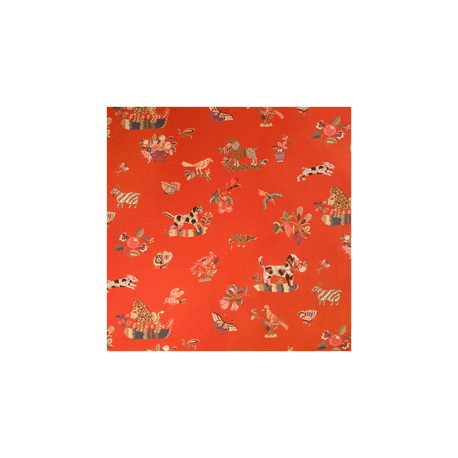 Brunschwig &amp; Fils Animalitos Woven Tapestry Tomato Fabric