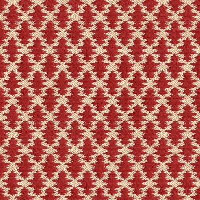 Brunschwig &amp; Fils Diamond Lattice Figured Texture Poppy Fabric
