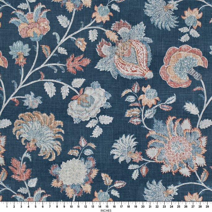 Richloom Bronte Indigo Fabric image 2 of 4
