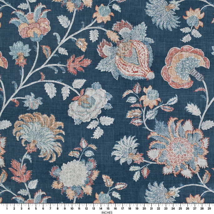 Richloom Bronte Indigo Fabric image 2 of 4