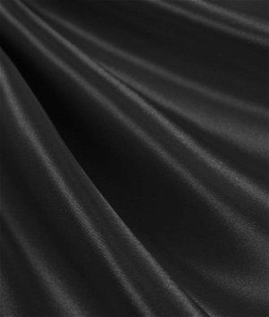 Solid Black Satin Fabric by the Yard