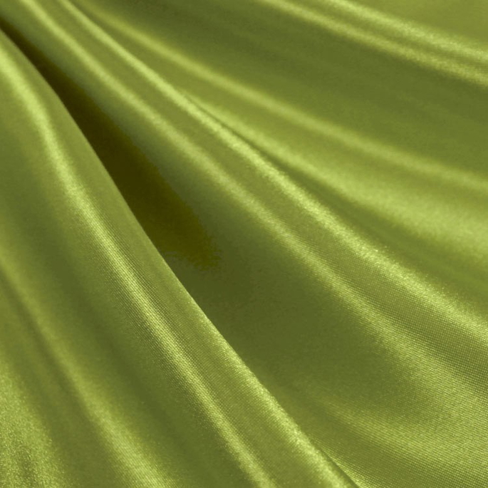 Dark Lime Premium Green Satin Fabric image 1 of 1
