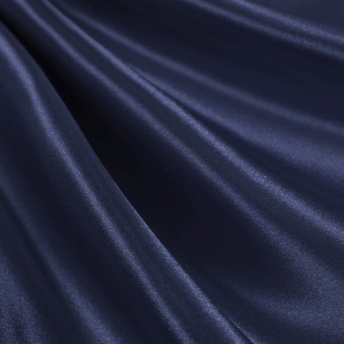 Navy Blue Premium Bridal Satin Fabric image 1 of 1