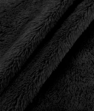 Black Faux Fur Fabric by the Yard