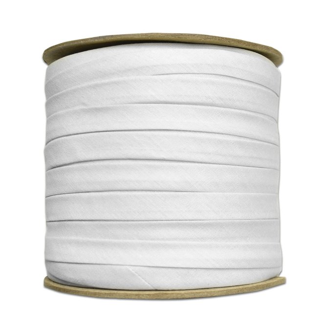 1/2&quot; White Extra Wide Double Fold Bias Tape - 100 Yards