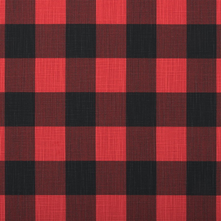 Premier Prints Buffalo Check Red Black Slub Canvas Fabric