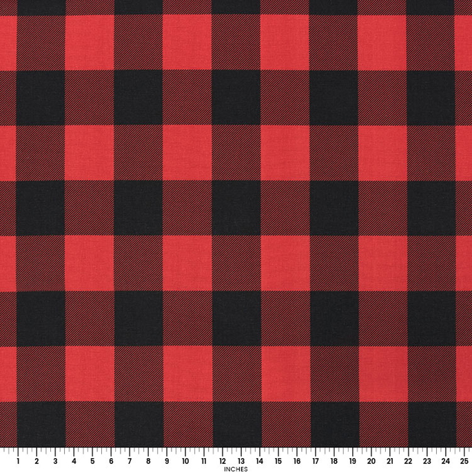 Premier Prints Buffalo Check Red Black Fabric image 2 of 2