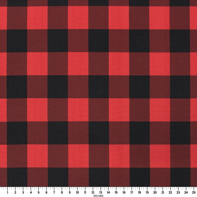 Premier Prints Buffalo Check Red Black Fabric image 2 of 2