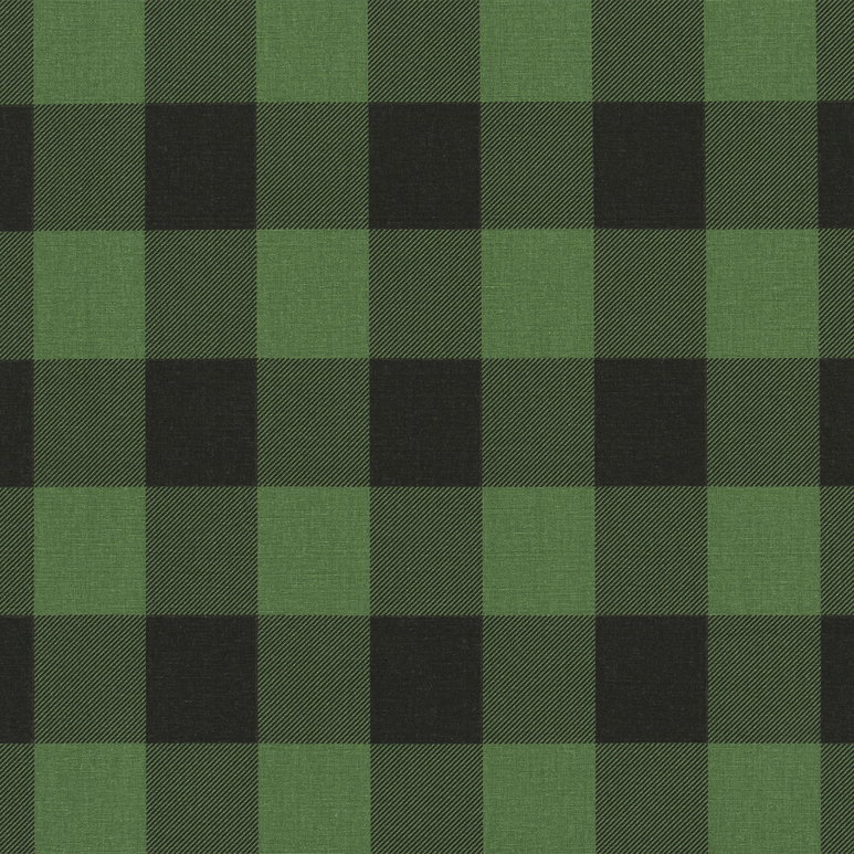 Premier Prints Buffalo Check Valley Green Black Canvas Fabric