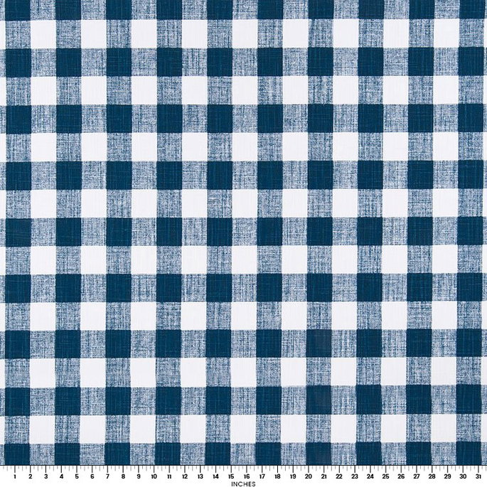 Premier Prints Buffalo Plaid Italian Denim Slub Canvas Fabric image 2 of 2