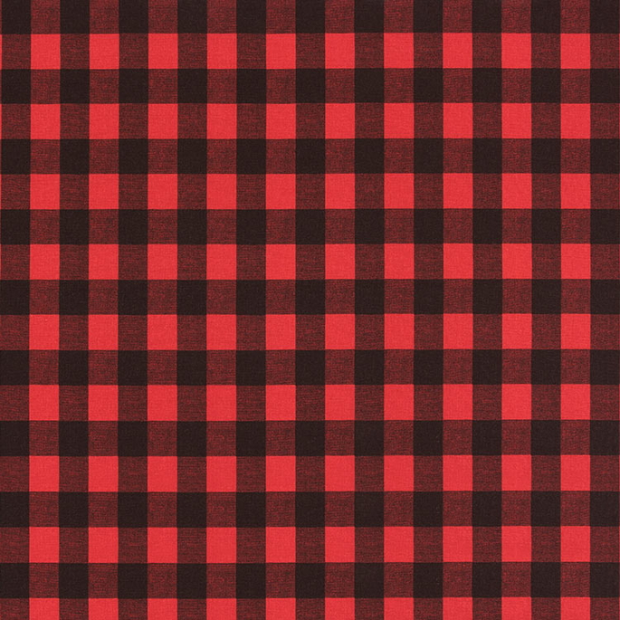 Premier Prints Buffalo Plaid Red Black Cotton Fabric image 1 of 2