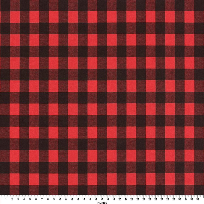 Premier Prints Buffalo Plaid Red Black Cotton Fabric image 2 of 2