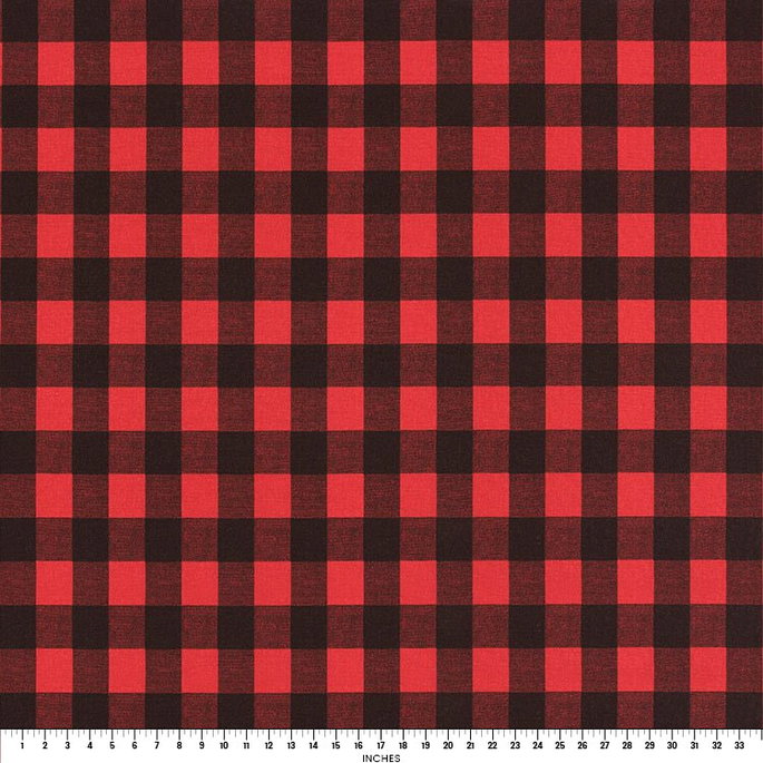 Premier Prints Buffalo Plaid Red Black Cotton Fabric image 2 of 2