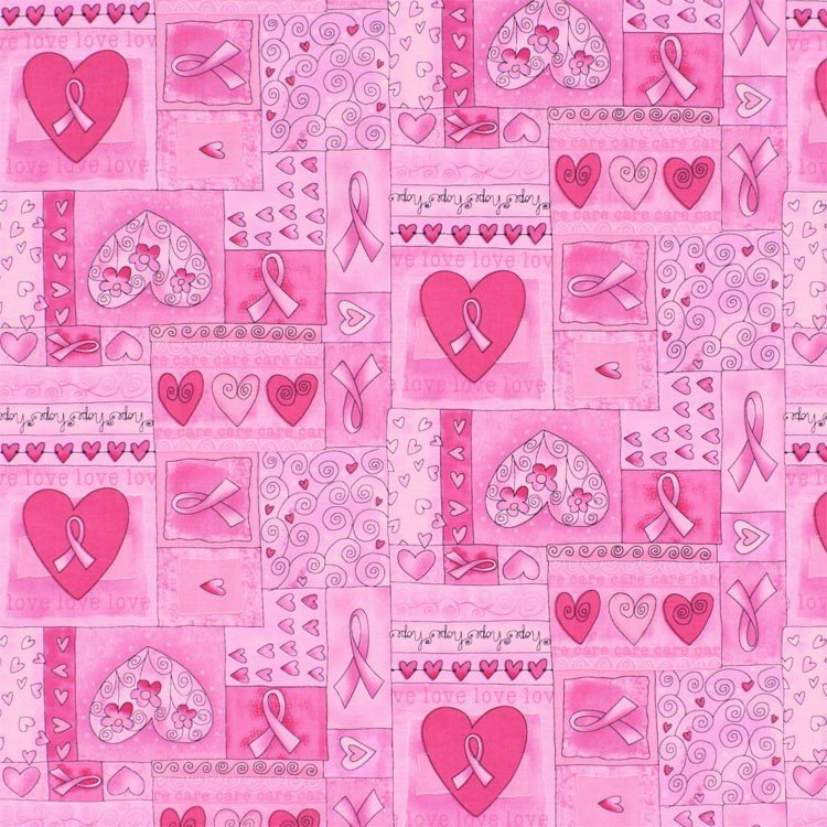 Timeless Treasures Pink Ribbon Patchwork Fabric