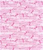 Timeless Treasures Pink Ribbon Script Fabric