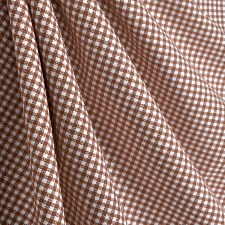 Brown Gingham Fabric by the Half Yard, 1/8 Chocolate Brown and White  Checked Plaid, Robert Kaufman Fabric, 100% Cotton Fabric 