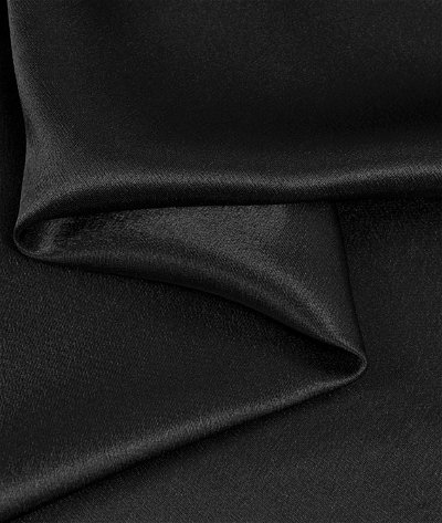 Stretch L'Amour Satin Black, Fabric by the Yard