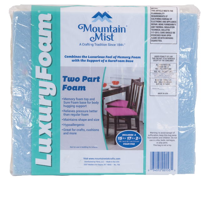 Mountain Mist Luxury Chair Replacement Foam 15&quot; x 17&quot; x 2&quot;