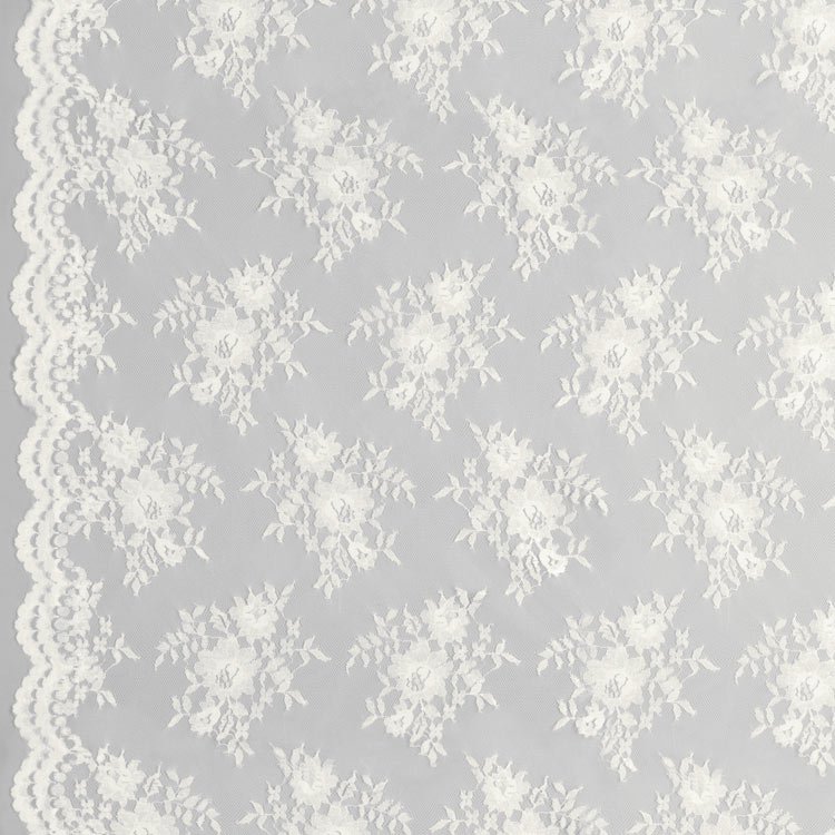 Ivory Chantilly Stretch Lace Fabric