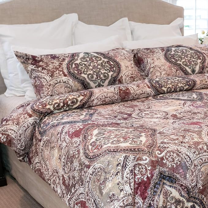 Luxury Granpalazzo Duvet Cover Set - Queen Cabernet - Queen image 2 of 5