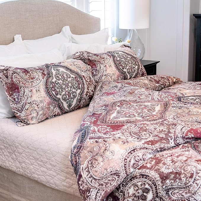 Luxury Granpalazzo Duvet Cover Set - Queen Cabernet - Queen image 3 of 5
