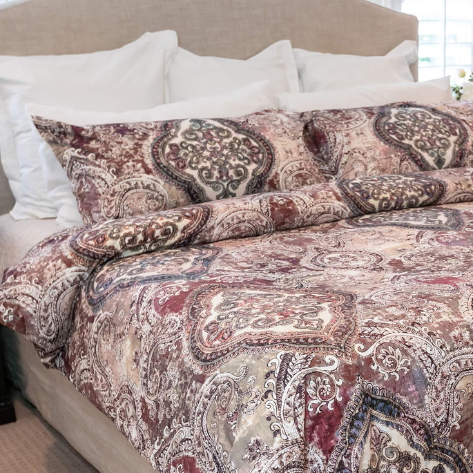 Luxury Granpalazzo Duvet Cover Set - Queen Cabernet - king image 2 of 5