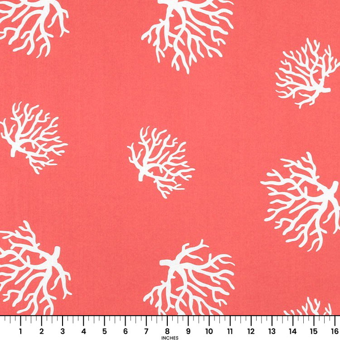 Premier Prints Coral Coral/White Canvas Fabric image 4 of 4