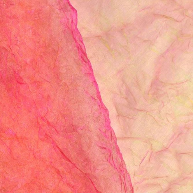 Pink-Gold Crushed Organza Fabric