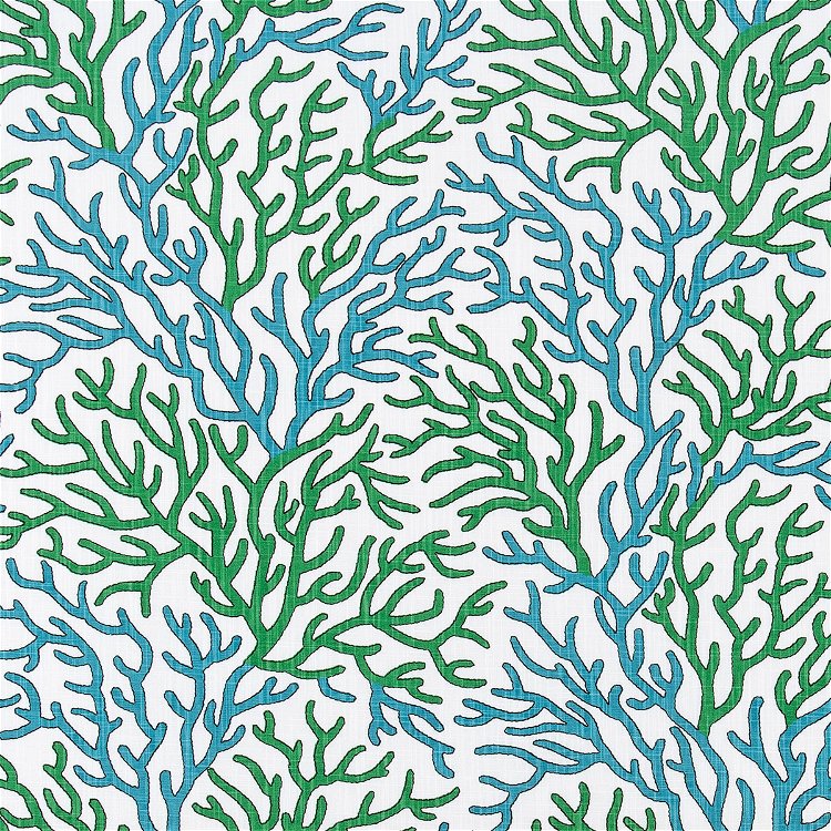 Scott Living Coral Reef Cool Green Luxe Canvas Fabric