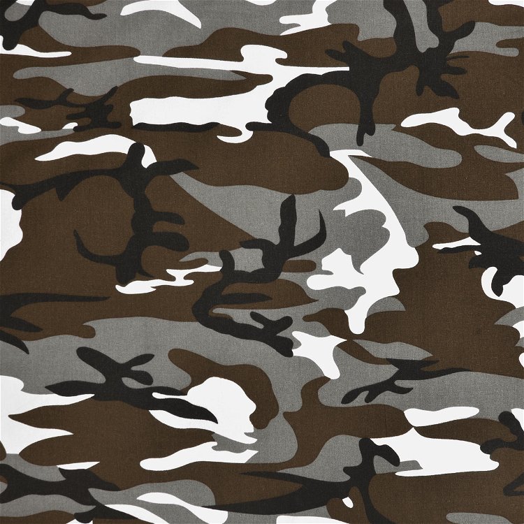 Gray Camouflage Cotton Print Fabric