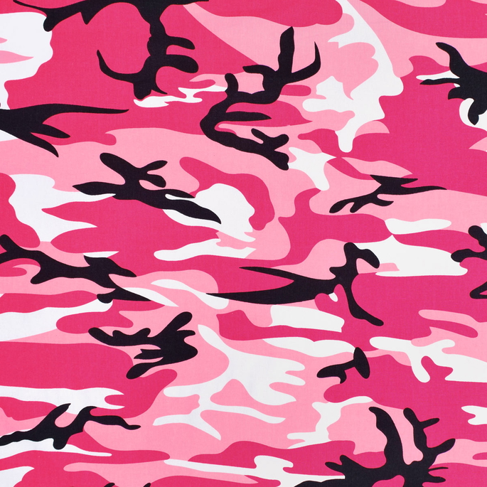 Fuchsia Camouflage Cotton Print Fabric image 1 of 1